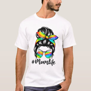 Camiseta Mãe Vida Má Cabelo Roupa Tie Dye Dia de as mães