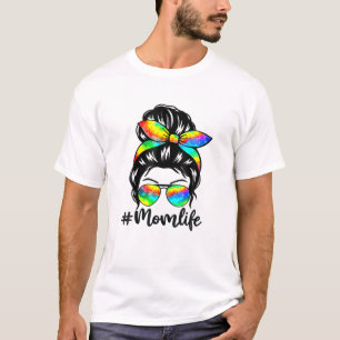 Camiseta Mãe Vida Má Cabelo Roupa Tie Dye Dia de as mães