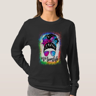 Camiseta Mãe Vida Má Cabelo Roupa Tie Dye Dia de as mães