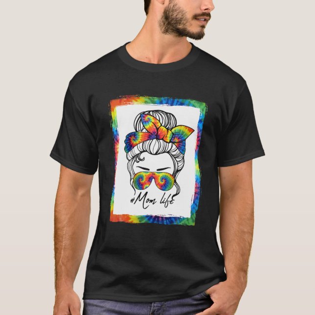 Camiseta Mãe Vida Má Cabelo Solar Óculos Secos Mãe (Frente)