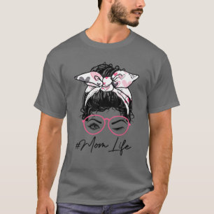 Camiseta Mãe Vida Mensagem Bun Piscar os olhos Olho Banda