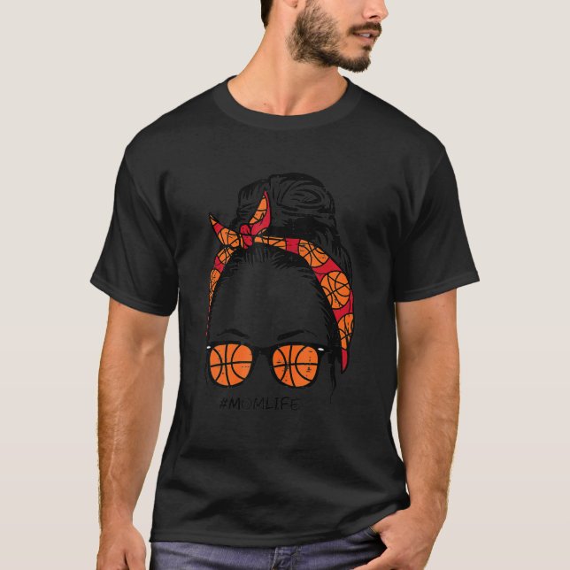 Camiseta Mãe Vida No Basquete Cabelo De Arma Malvado H (Frente)