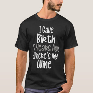 Camiseta Mãe Vinho Mãe Garota de Aniversário de 10 Anos P