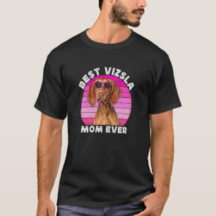 Camiseta Mãe Vizsla Para Mulheres Retro Fofo Vizsla Húngaro
