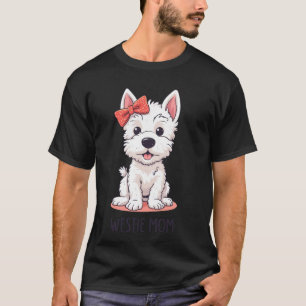 Camiseta Mãe Westie Cachorro Terrier Branco de West Highlan
