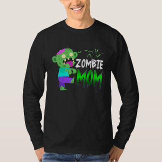 Camiseta Mãe Zumbi Lindo Falso para Dia das Bruxas para Mãe