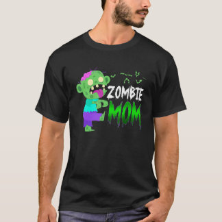 Camiseta Mãe Zumbi Lindo Falso para Dia das Bruxas para Mãe