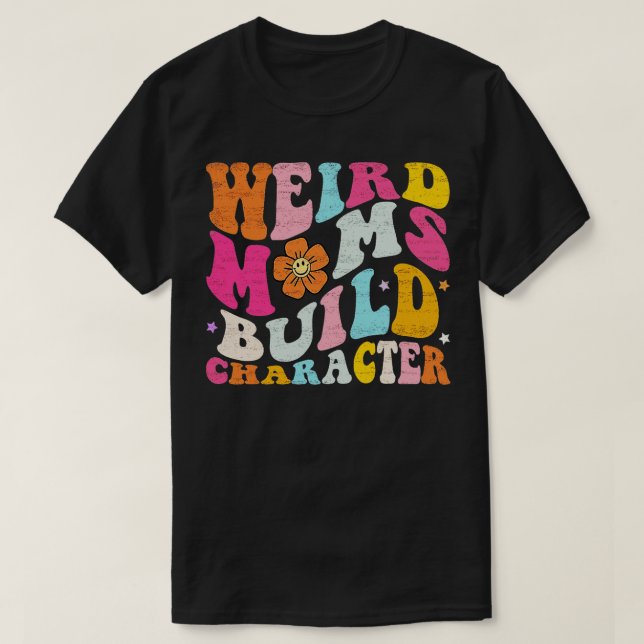 Camiseta Mães Build Character Retro Groovy 2023 Mothe (Frente do Design)