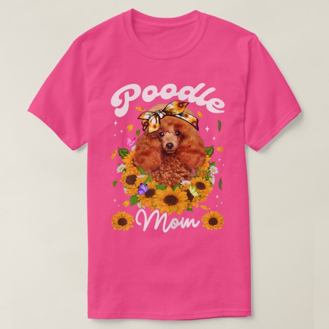 Camiseta Mães Cachorro de Poodle Bonito Mãe Dia de as mães  (Frente do Design)