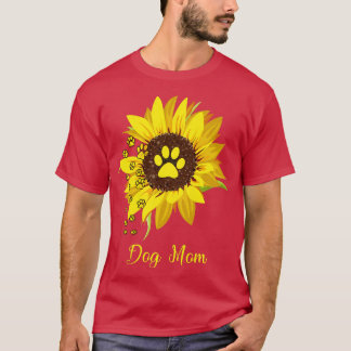 Camiseta Mães Cachorros Mamãe Girassol Dando presentes amam