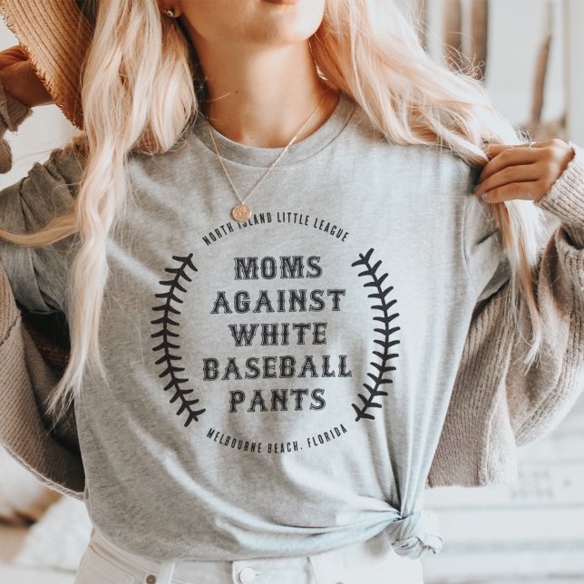 Camiseta "Mães Contra Calças Brancas De Baseball" Personali (Criador carregado)
