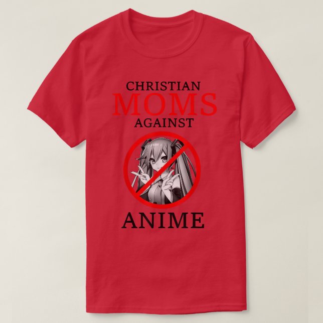Camiseta Mães Cristãs Contra Animes (Frente do Design)