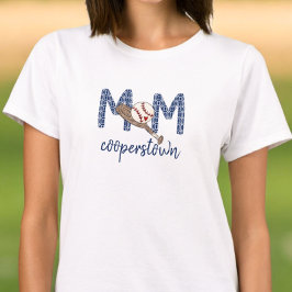 Camiseta Mães da Equipe Geométrica do Marinho Baseball Mãe 