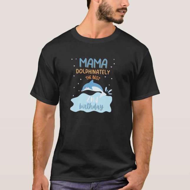 Camiseta Mães da Família de segundos aniversários Dolphin B (Frente)