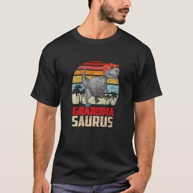 Camiseta Mães da Família Grandmasaurus Rex Dinosaur Tia Sau (Frente)