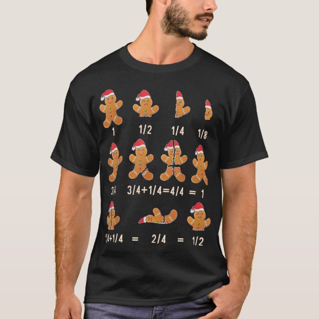 Camiseta Mães de Cookie de Natal, Fração de Pão de Gengibre (Frente)
