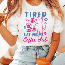 Mães de Gatos Cansadas Clube do Café Rosa Fofa Gar