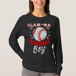 Camiseta Mães De Glam Do Beisebol Do Aniversário, Bday Ce