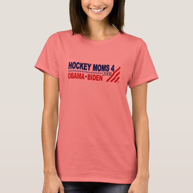 Camiseta Mães de hóquei para Obama Biden (Frente)
