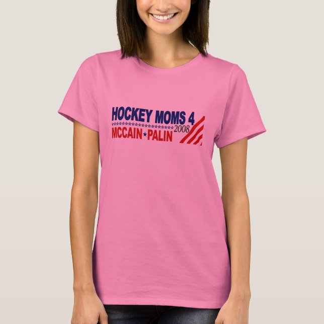 Camiseta Mães do hóquei para McCain Palin (Frente)