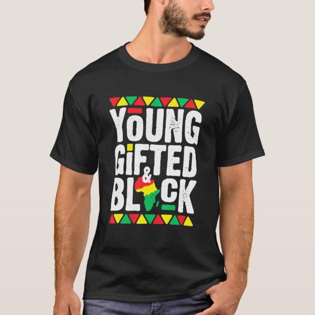 Camiseta Mães do Mês do Orgulho Africano Jovem Negro Dashik (Frente)