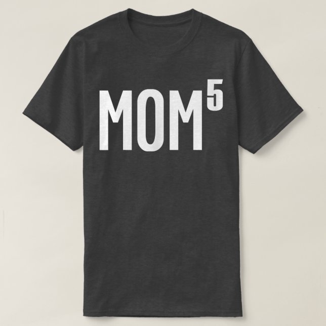 Camiseta Mães Mãe de 5 Crianças Engraçadas Presente de Dia  (Frente do Design)
