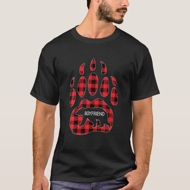 Camiseta Mães Namorado Namorado do Urso Vermelho Xadrez Buf (Frente)