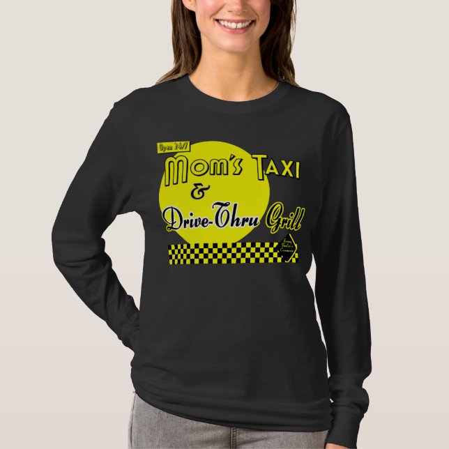 Camiseta Mães Taxi & Drive-Thru Retro Say (Frente)