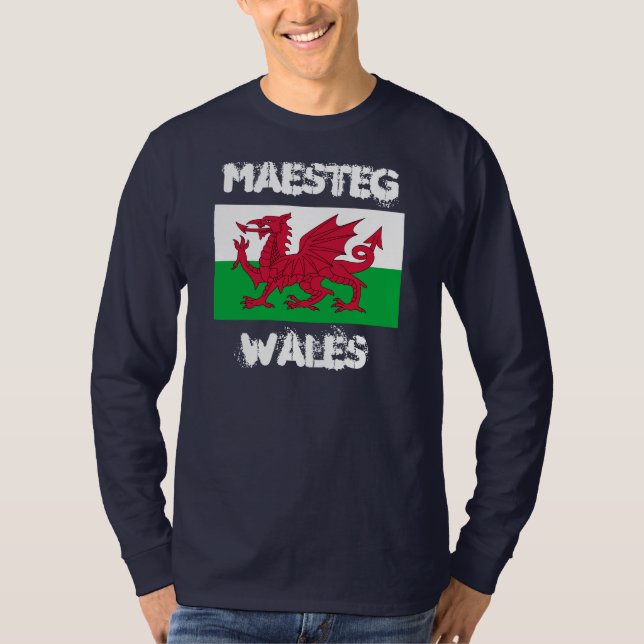 Camiseta Maesteg, País de Gales com bandeira galesa (Frente)