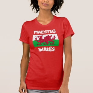 Camiseta Maesteg, Wales com bandeira de Galês