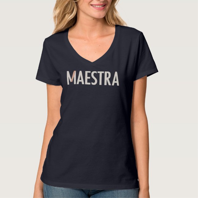 Camiseta Maestra V-Neck (Frente)