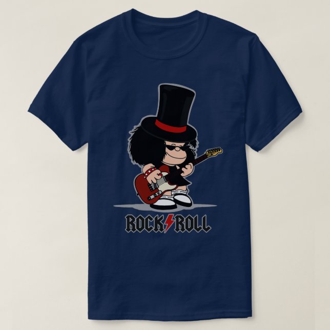Camiseta Mafalda Rockera (Frente do Design)