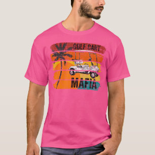 Camiseta Máfia de Carrinho de Golfe Vintage Retro Com Pôr d