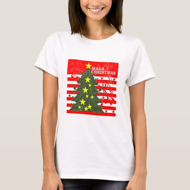 Camiseta MAGA Christmas Patriotic (Frente)