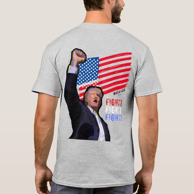 Camiseta MAGA 'Merica FIGHT Pop Art Trump (Verso)