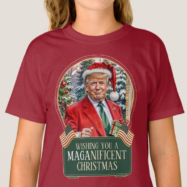 Camiseta MAGA Papai noel de Natal Globe Kids (Criador carregado)