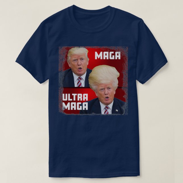 Camiseta MAGA Ultra MAGA Engraçado Trump  (Frente do Design)