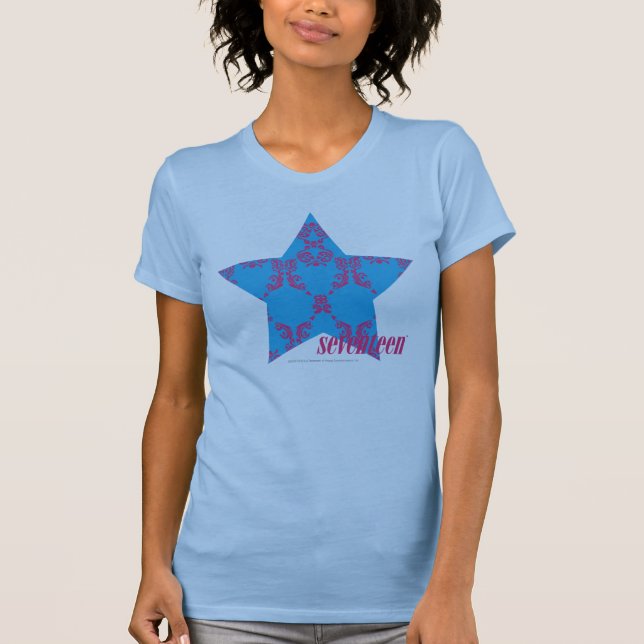 Camiseta Magenta-Aqua 2 do damasco (Frente)