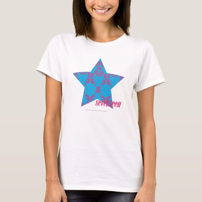 Camiseta Magenta-Aqua 2 do damasco (Frente)