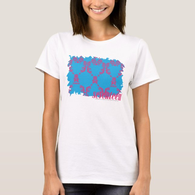 Camiseta Magenta-Aqua 4 do damasco (Frente)