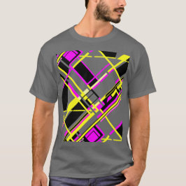 Camiseta Magenta Black Yellow Diagonal Gameboard MCM Look