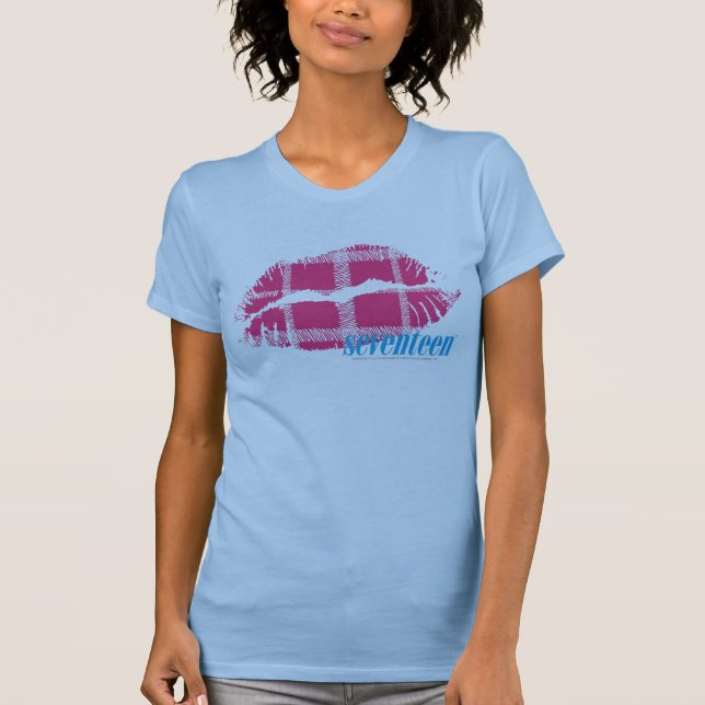 Camiseta Magenta da xadrez (Frente)