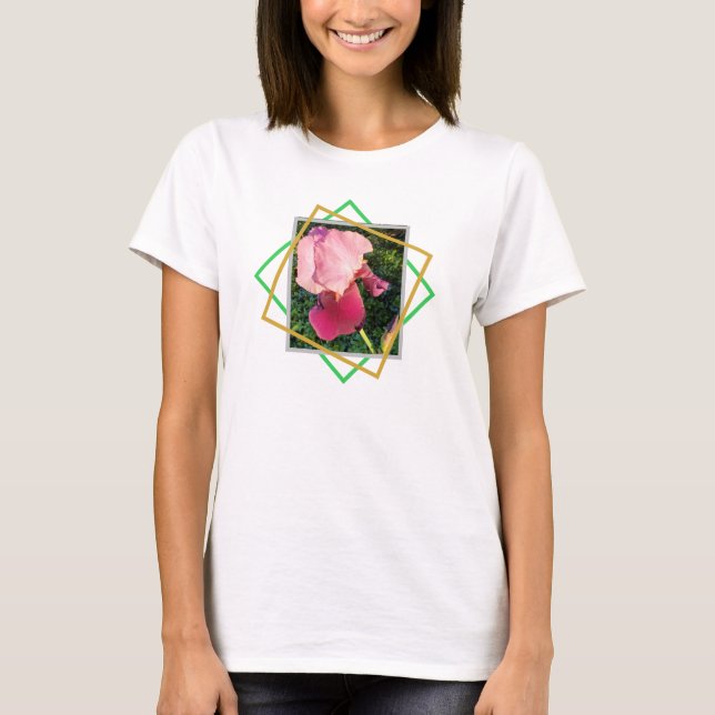 Camiseta Magenta Iris Geométrico (Frente)
