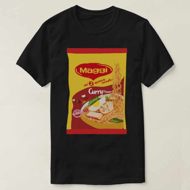 Camiseta Maggi noodle 2 minutos de sabor a curry Sticker. (Frente do Design)