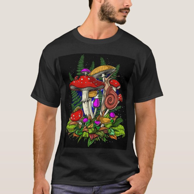 Camiseta Magia Cogumelos Fungus Fungi Buddha Zen OM T Camis (Frente)