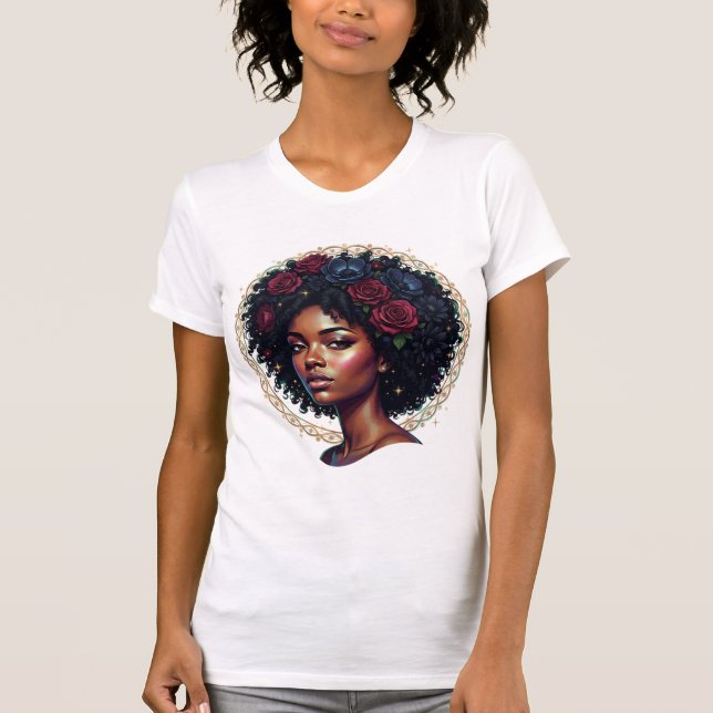 Camiseta Magia de Menina Preta Afro Diva (Frente)