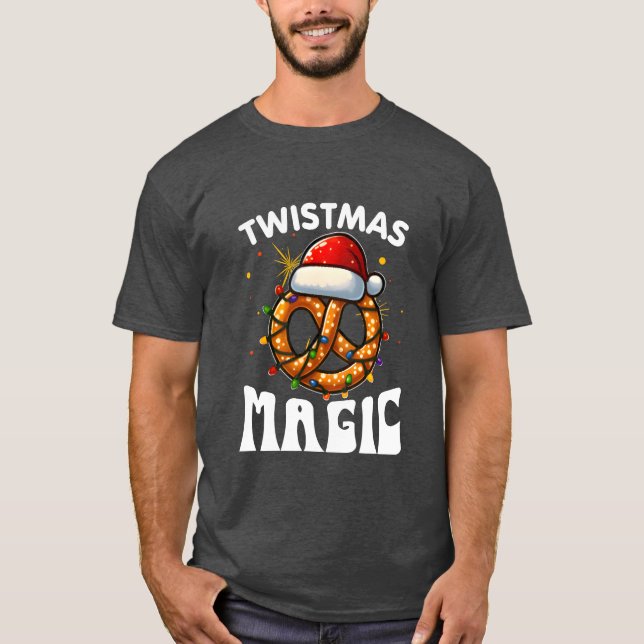 Camiseta Magia de Natal, amigo especial do pretzel de Natal (Frente)
