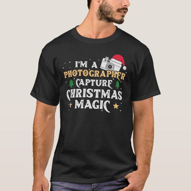 Camiseta Magia de Natal de Fotógrafo (Frente)