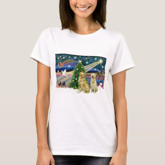 Camiseta Magia de Natal-Par-Dourado