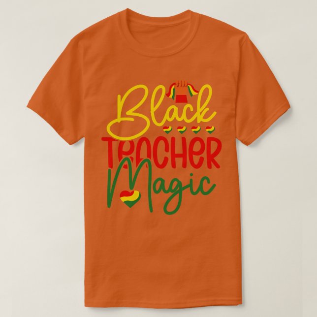 Camiseta Magia de professor negro (Frente do Design)